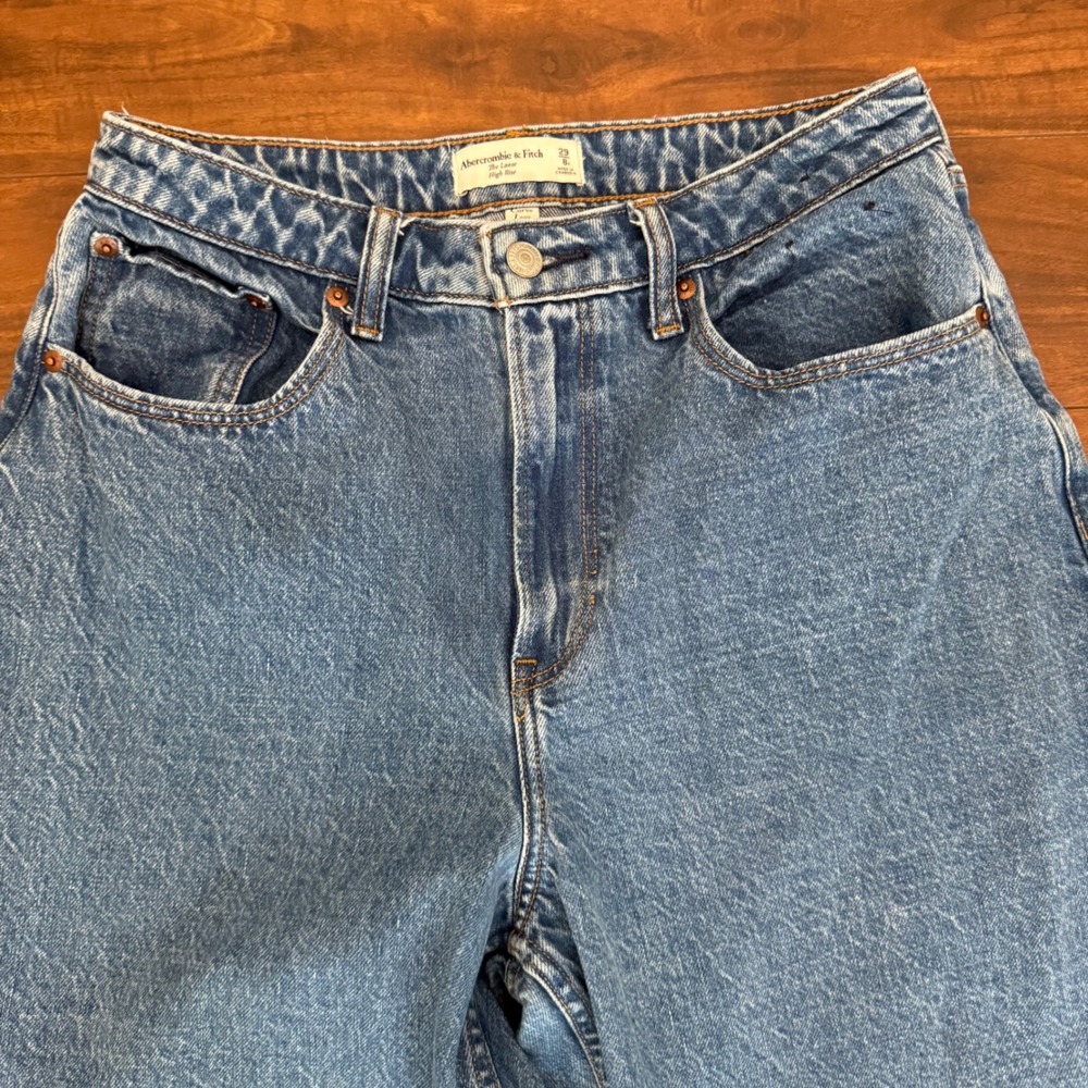 Abercrombie & Fitch The Loose High Rise Jeans Womens 29/8R Curve Love Wide Leg - Picture 2 of 9